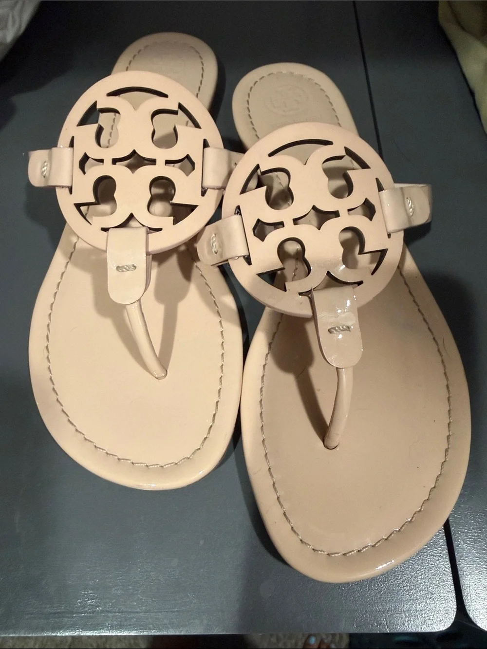 Tory Burch Blush Miller Logo Thong Sandals  9.5